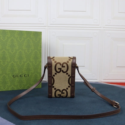 GUCCI 1955 HORSEBIT JUMBO GG MINI BROWN 11CM