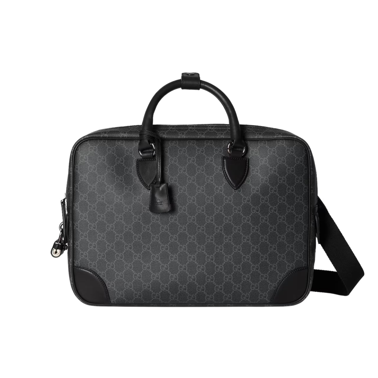 GUCCI GG EMBLEM MEDIUM BRIEFCASE BLACK 40CM ‎821149 FAED4 1000