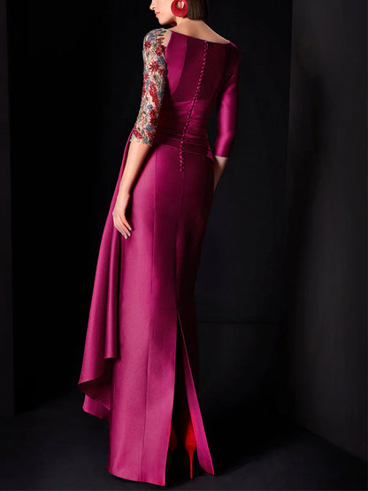 V-Neck Long Sleeves Sequins Maxi Dress