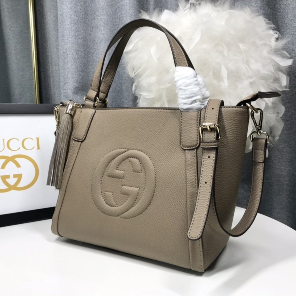GUCCI SOHO SMALL TOP HANDLE BAG BEIGE 32CM