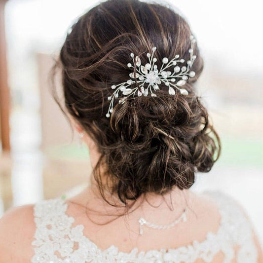 Handmade Pearl Grab and Drill U-Shaped Hair Fork Pin Headwear Hair Accessories Hairpin