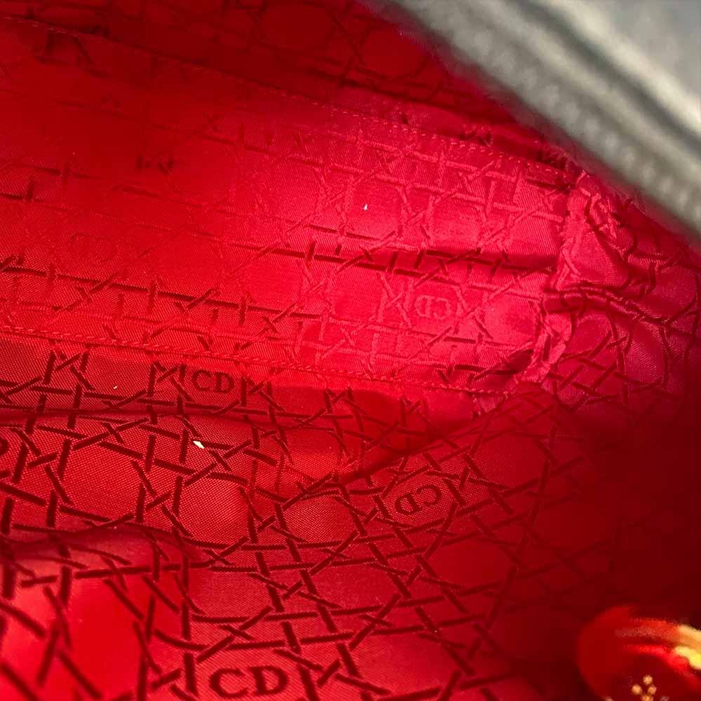 Christian Dior Lady Dior Black Canvas Handbag