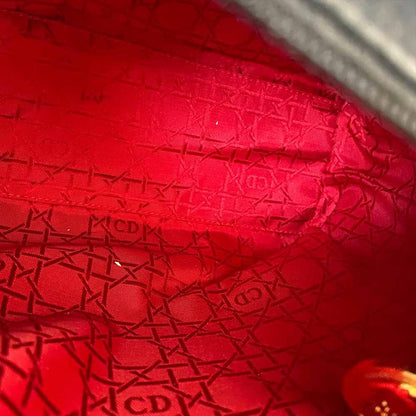 Christian Dior Lady Dior Black Canvas Handbag