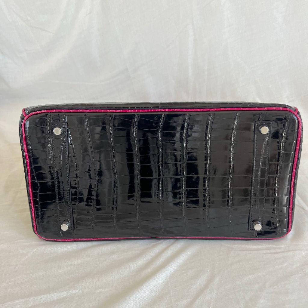 Hermès Very Rare Birkin HSS Special Order 35 cm Shiny Black Crocodile Birkin Bag