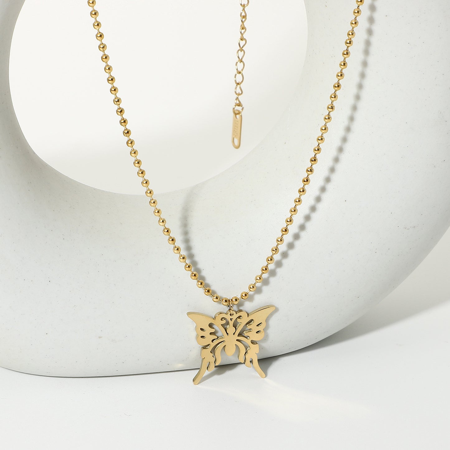 Golden Hollow Big Butterfly Pendant