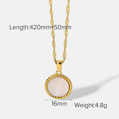 Water ripple chain horn shell necklace