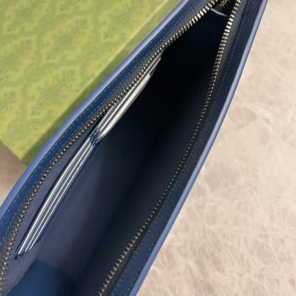 GUCCI GG POUCH WITH GG DETAIL BEIGE AND EBONY 18CM 768255 FACQC 9773