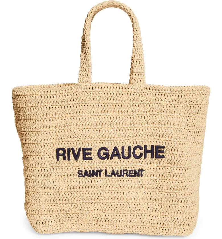 SAINT LAURENT Rive Gauche Logo Crochet Tote