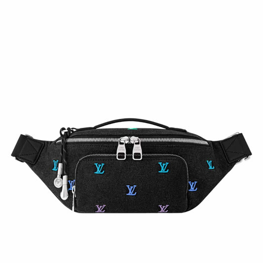 LOUIS VUITTON RUSH BUMBAG BLASON DENIM BLACK 30CM M13961
