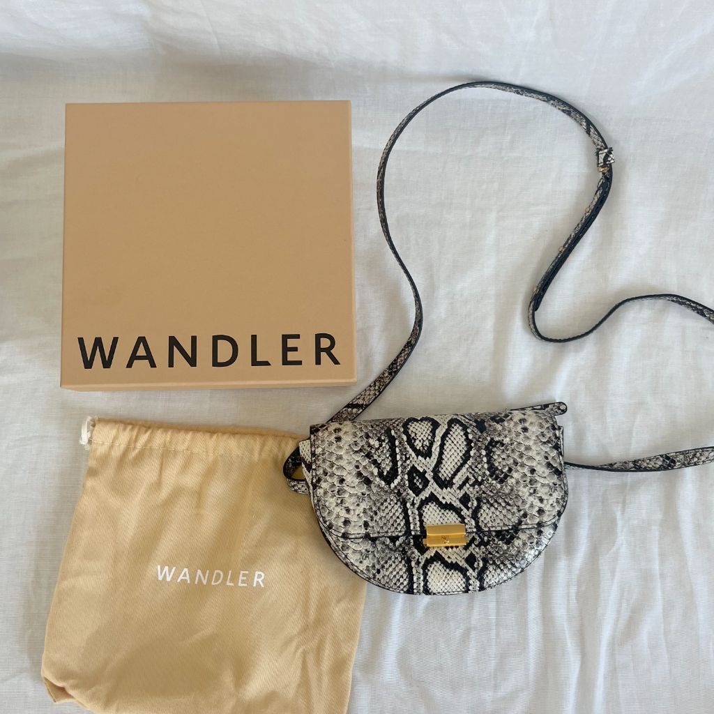 Wandler Anna Printed Leather Shoulder Bag In Python