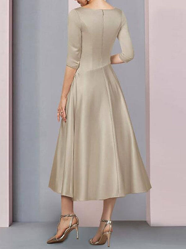 Pleated Airy Satin Wedding Gowns