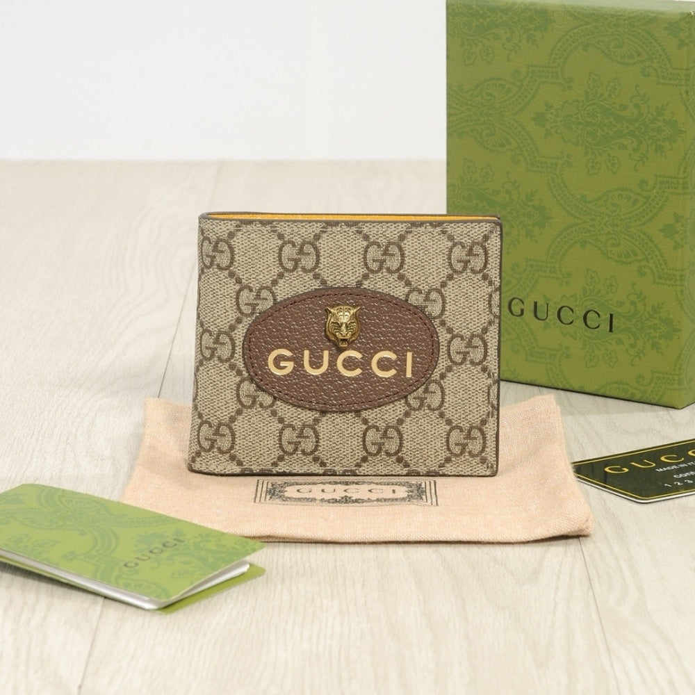 GUCCI NEO VINTAGE GG SUPREME WALLET BEIGE 12CM