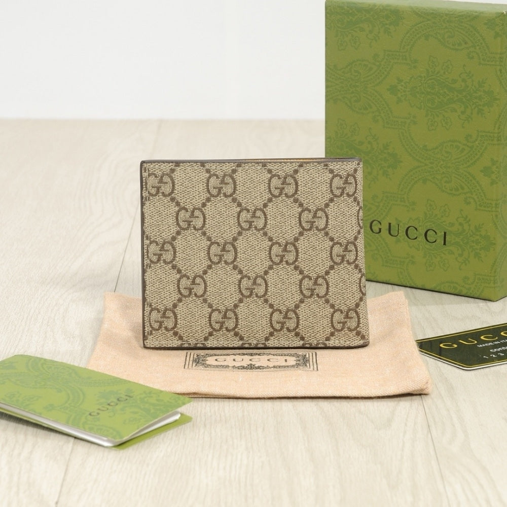 GUCCI NEO VINTAGE GG SUPREME WALLET BEIGE 12CM