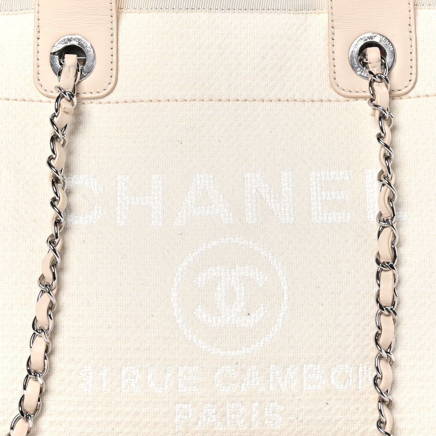 Chanel Mixed Fibers Small Deauville Tote White