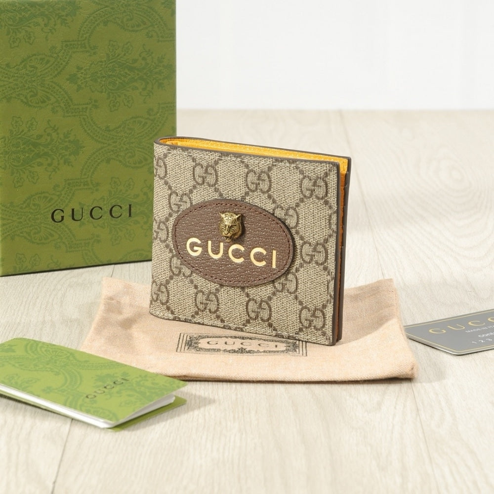 GUCCI NEO VINTAGE GG SUPREME WALLET BEIGE 12CM