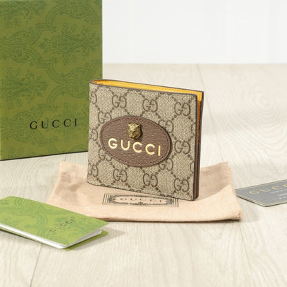 GUCCI NEO VINTAGE GG SUPREME WALLET BEIGE 12CM