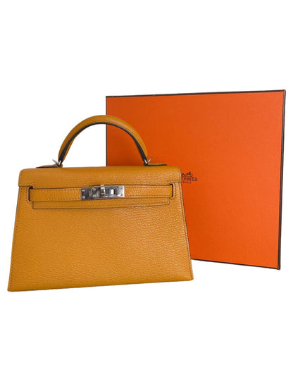 Hermes Kelly Mini Chevre Sesame Bag