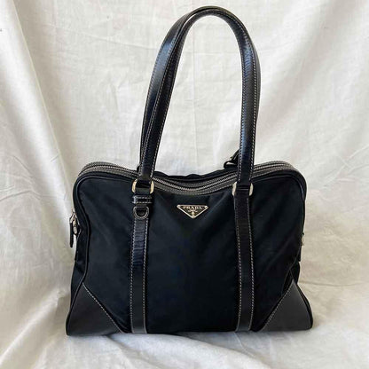 Prada Black Nylon Top Handle Bag