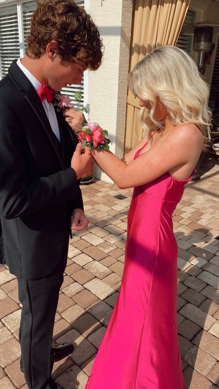 PM410,Hot Pink Bodycon Satin Evening Prom Dresses,V-Neck Long Sheath Party Prom Dress