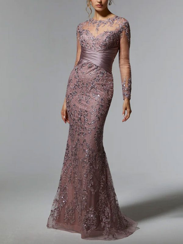 Flowy Lace Satin Women's Dress