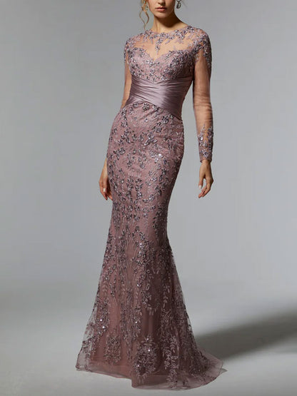 Flowy Lace Satin Women's Dress