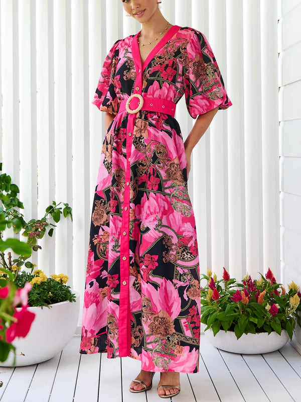 V-neck Design With Puffy Stretch Sleeves