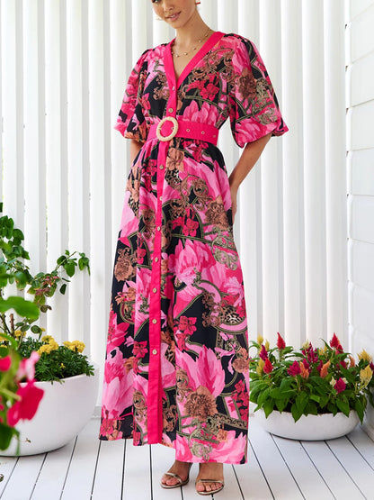 V-neck Design With Puffy Stretch Sleeves