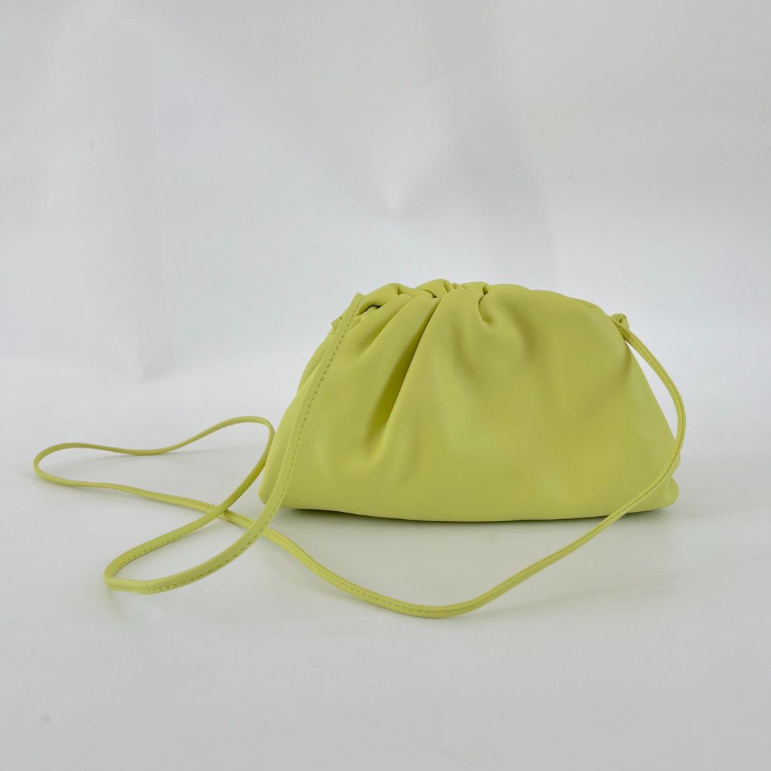 Bottega Veneta bright yellow mini pouch clutch bag