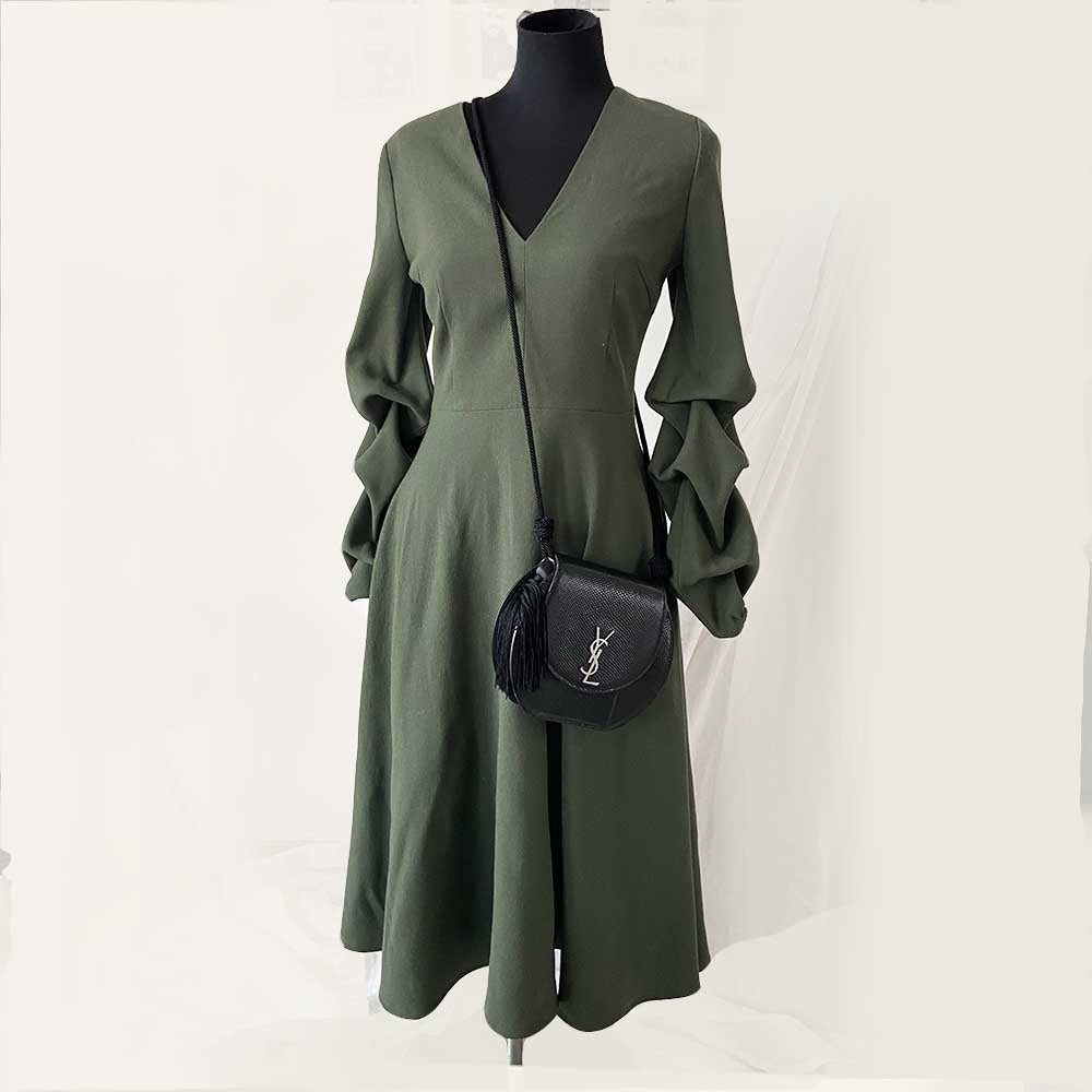 Saint Laurent Demie Lune Minaudiere Lizard Embossed