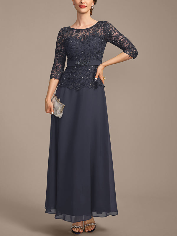 Lace Solid Color Midi Dress