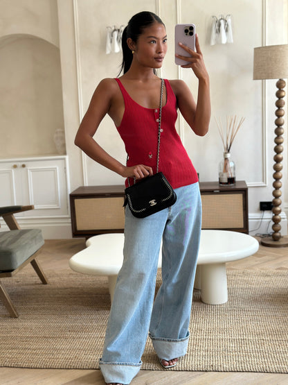 Chanel Braided Chic Flap Bag in Black Lambskin Leather with Silver Hardware