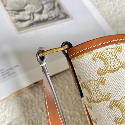 Celine flower white 33 medium bucket bag 33×27×17cm