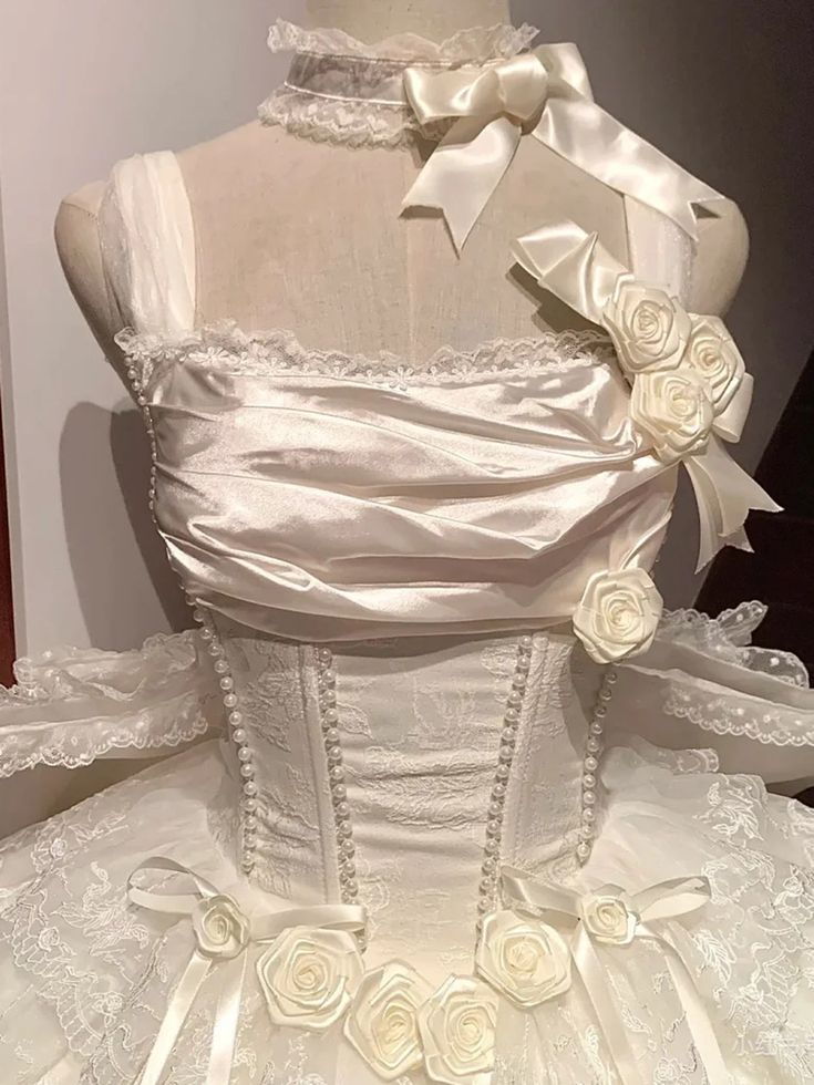 Classy Beige Floral Design Lace Layered Princess Birthday Dress With Big Bow  S397