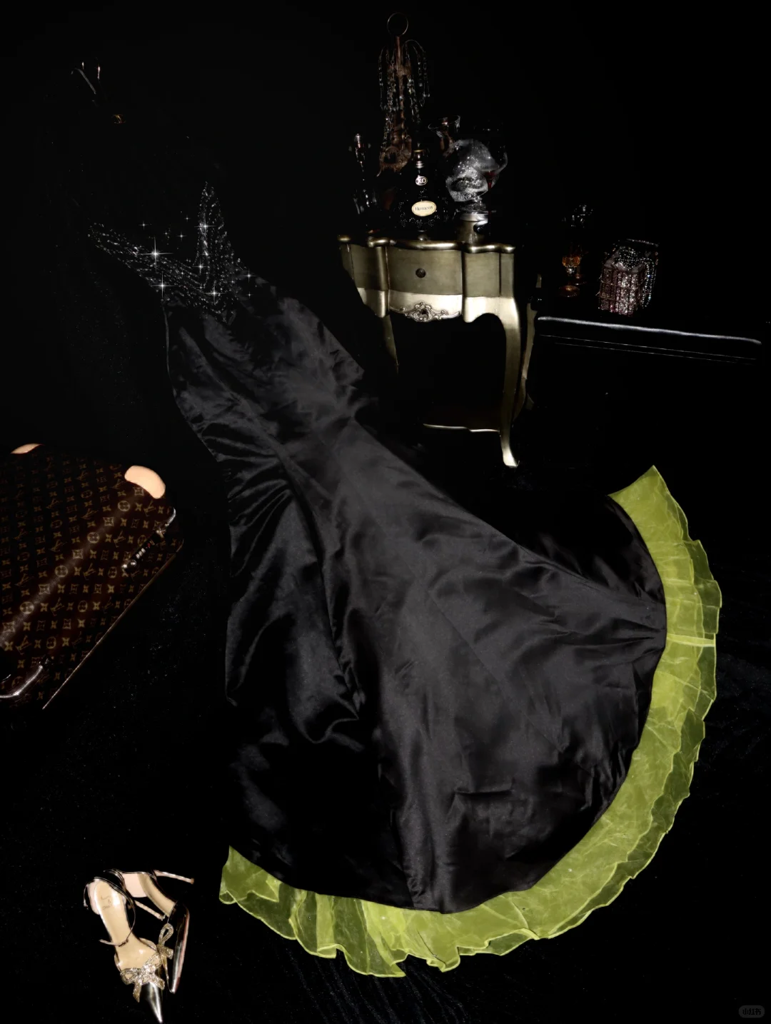 Vintage Mermaid Sweetheart Neck Beaded Satin Organza Prom Dress Party Dress SH3234