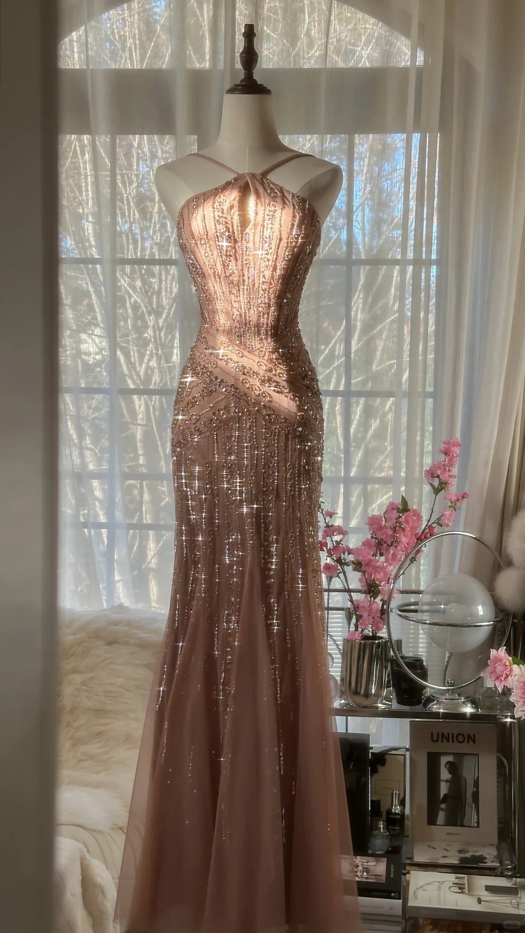 Vintage Champagne Evening Dresses, Sleeveless Long Party Gowns  cg25518