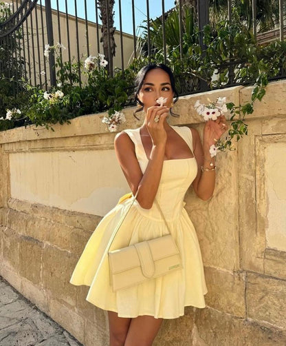 Sleeveless High-Waist Mini Dress Homecoming Dress Short Party Dress    fg7801