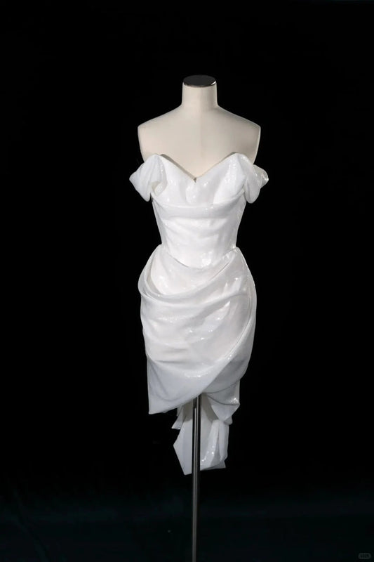 White homecoming dress short stylish Tulle prom dress evening dress birthday dress gh4473