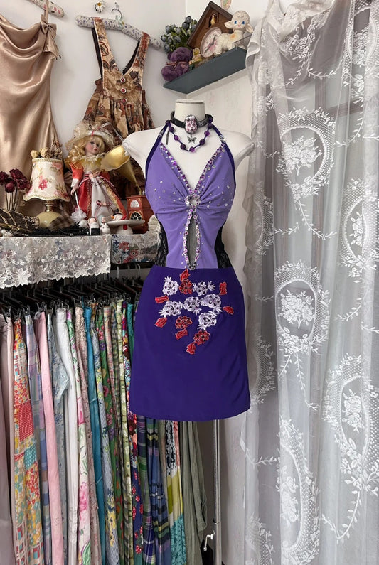 Purple Vintage Short Party Dress Cocktail Dresses Homecoming Dress     cg25810