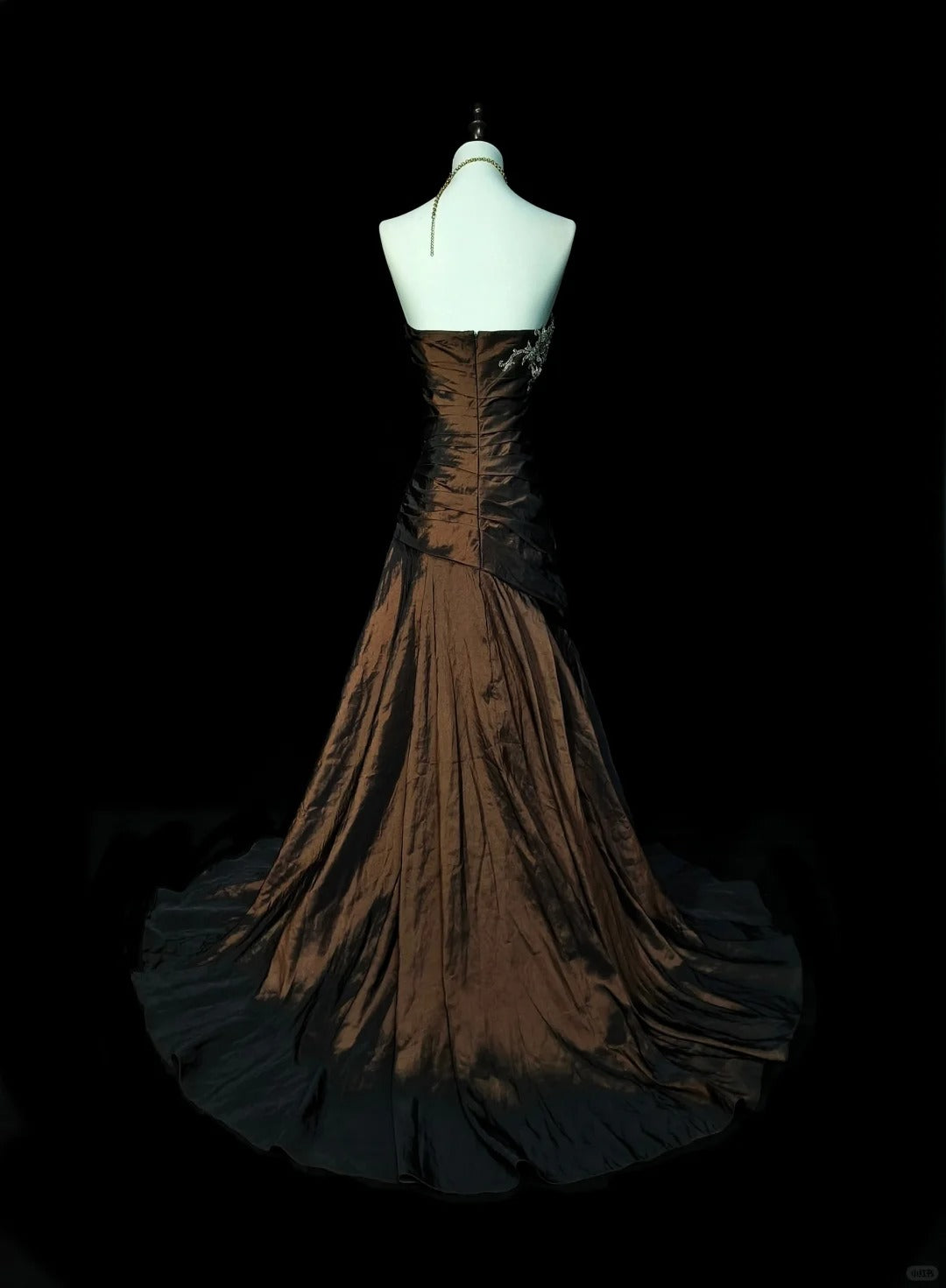Strapless Brown Vintage Evening Dresses, Sleeveless Long Party Gowns  cg25499