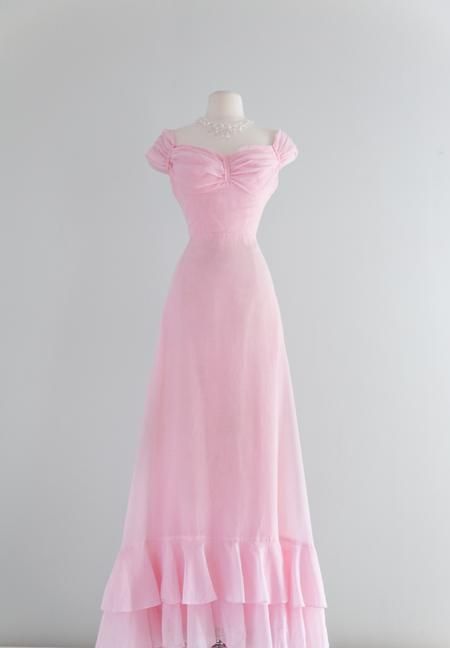 Retro Pink A-line Long Prom Dress,Pink Bridesmaid Dress      fg5991