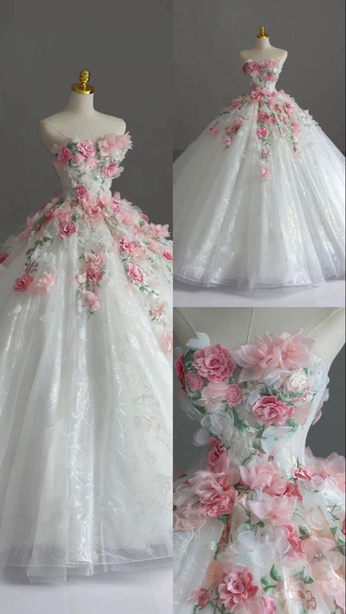Flower Fairy White Lace Appliques Flower Wedding Dress 2025 Ball Gown Strapless Sleeveless Backless Court Train Wedding Dress   cg25904