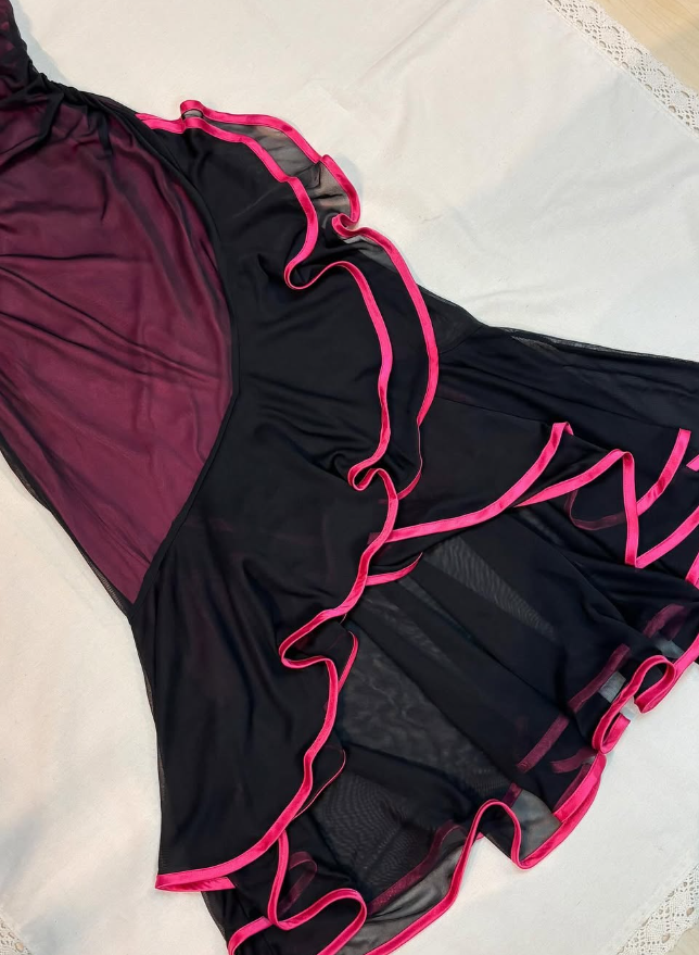 Vintage Mermaid Spaghetti Strap Ruffle Chiffon Prom Dress Evening Dress SH2068