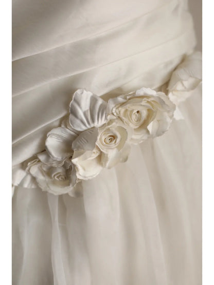 A Line White Party Dress Long Evening Dress Princess Wedding Dress    fg8106