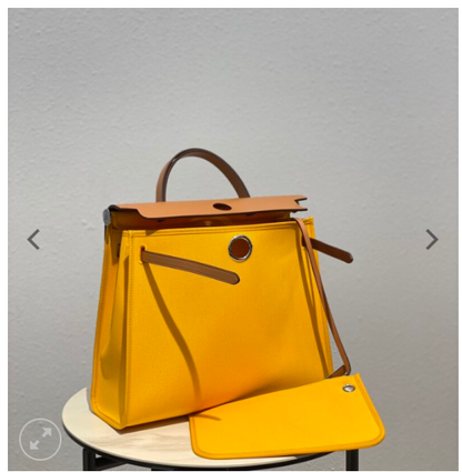 H HERBAG ZIP 31 BAG PALLADIUM HARDWARE YELLOW 31CM