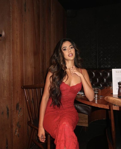 Red Fashion Prom Dress Lace Evening Gown SH1248