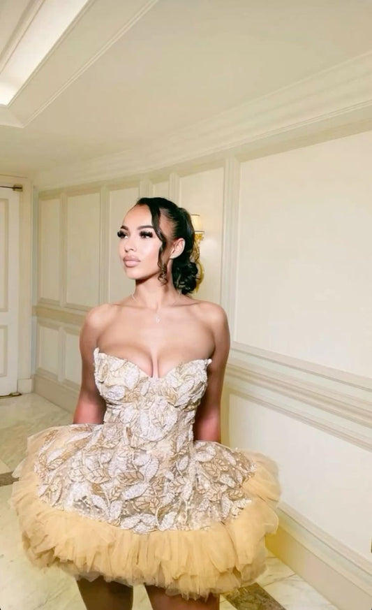 Cute Ball Gown Sweetheart Gold Sleeveless Mini Short Formal 8th Grade Homecoming Dresses     cg25778