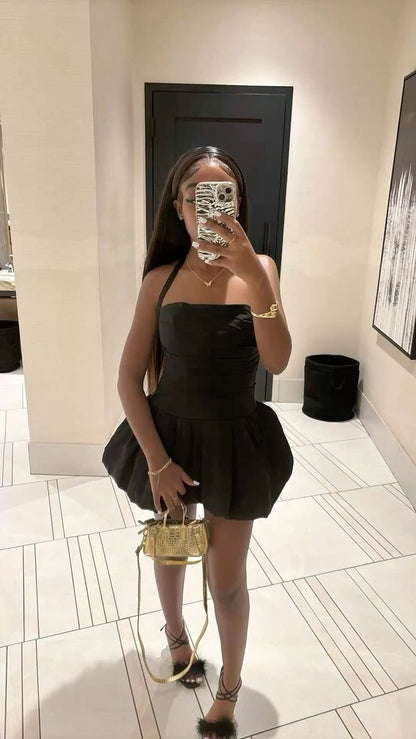 Black Birthday Dress Homecoming Dress Short Party Dress    fg7730