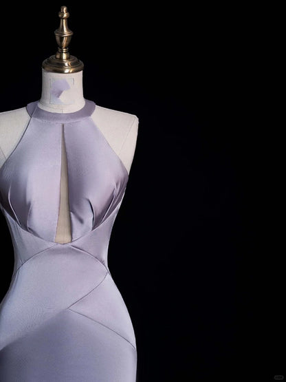 Purple Elegant Long Floor Length Satin Ball Gown Evening Dress Party Dress gh4293