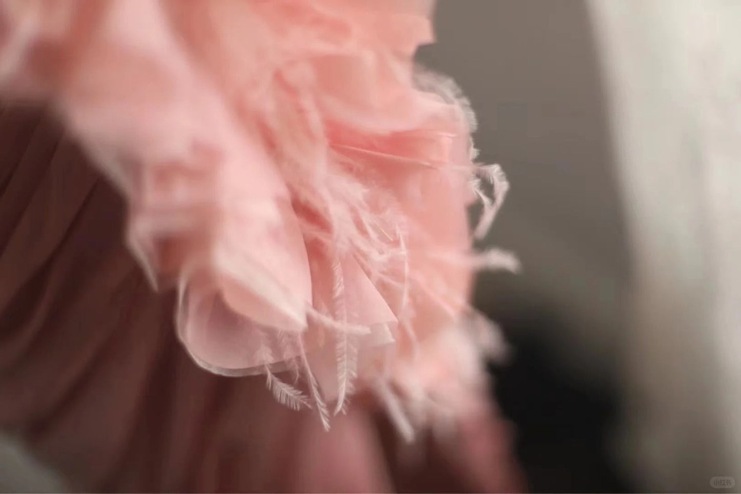 Pink elegant unique long tulle bias cut irregular pleated fishtail ball gown dinner party evening dress wedding adult ceremony birthday party gh4079