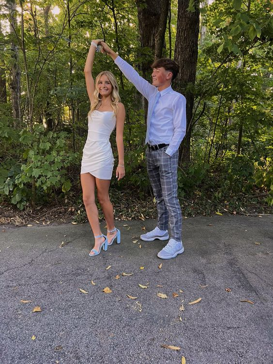 White Short Bodycon Prom Dress Mini Homecoming Dress SH1110